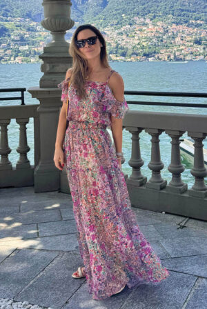 Conjunto estampado em chiffon