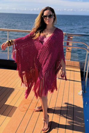 Poncho em crochê